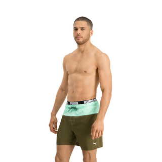 PUMA SWIM MEN LOGO MEDIUM LENGTH SWIM SHORTS 1P olive/mint S