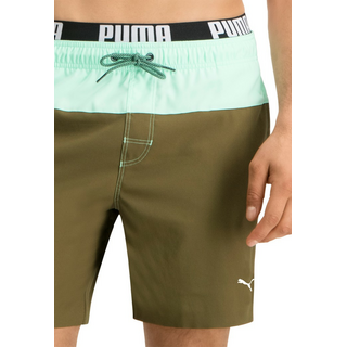 PUMA SWIM MEN LOGO MEDIUM LENGTH SWIM SHORTS 1P olive/mint S