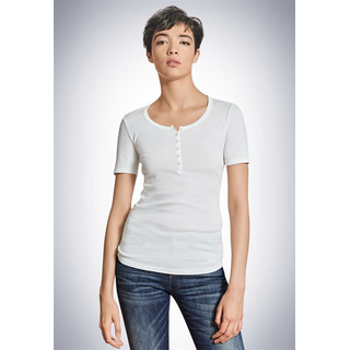 Schiesser Damen Henley 1/2 - Berta Berta  weiss 42/XL