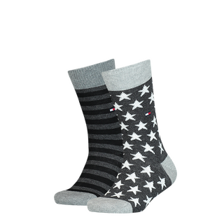 TH KIDS SOCK 2P STARS AND STRIPES Black 23/26