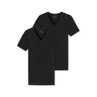 Schiesser Herren 2PACK T-shirt 95/5 schwarz 4/S