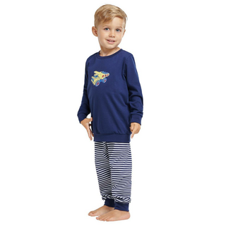 Schiesser Kleinkinder Jungen Kn Schlafanzug lang Nightwear dunkelblau 92