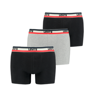 LEVIS MEN SPRTSWR LOGO BOXER BRIEF  3P black / grey melange L