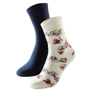 Schiesser Damen 2 Pack Damensocken Flowers