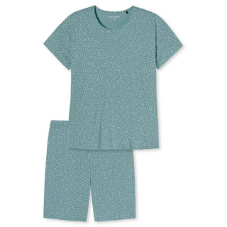 Schiesser Damen Schlafanzug kurz Minimal Comfort Fit blaugrau 38/M