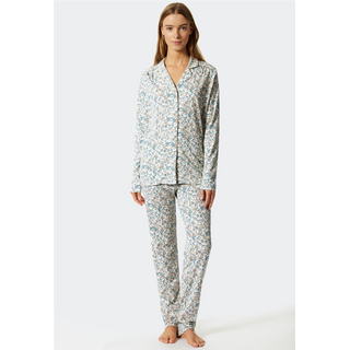 Schiesser Damen Pyjama lang  hellblau 46/3XL