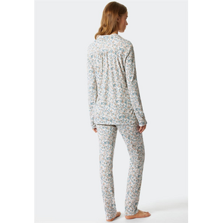 Schiesser Damen Pyjama lang  hellblau 46/3XL