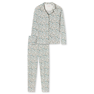 Schiesser Damen Pyjama lang  hellblau 46/3XL