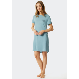 Schiesser Damen Sleepshirt 1/2 Arm, 85cm  blaugrau 34/XS