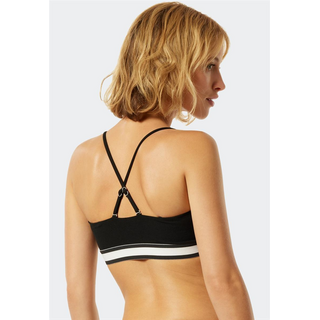 Schiesser Damen Bandeau Bikini Top  schwarz M