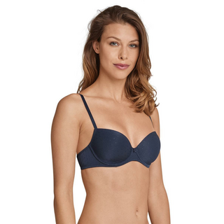 Schiesser Damen Bgel-BH mit Schale Pure Jacquard nachtblau 75D