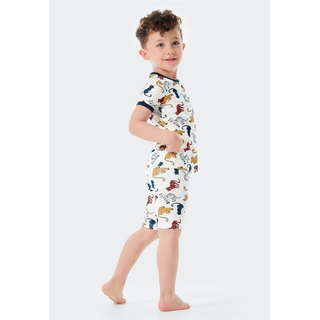 Schiesser Kleinkinder Jungen Schlafanzug kurz Natural Love Frhjah off-white 92