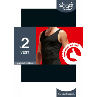 sloggi sloggi men 24/7 SH 02 Vest 2P SCHWARZ 0008