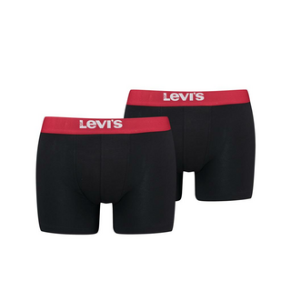 LEVIS MEN SOLID BASIC BOXER BRIEF ORGANIC CO 2P black/red S