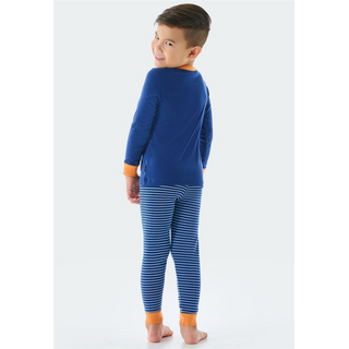 Schiesser Kleinkinder Jungen Schlafanzug lang Natural Love blau 140