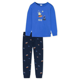 Schiesser Kleinkinder Jungen Schlafanzug lang Boys World blau 140