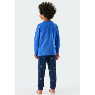 Schiesser Kleinkinder Jungen Schlafanzug lang Boys World blau 140